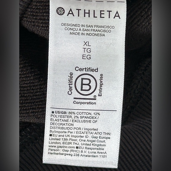 Athleta Black Terry Crop Crew Sweatshirt NWT Size XL - Picture 9 of 9
